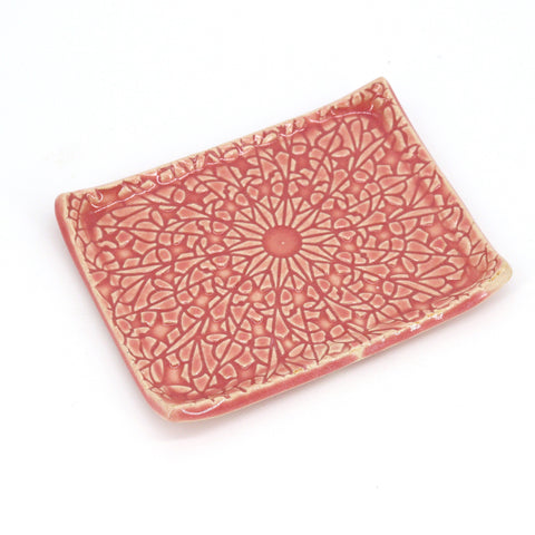 Pink Soap Dish Large Rectangle - Arts and Heritage St. Albert