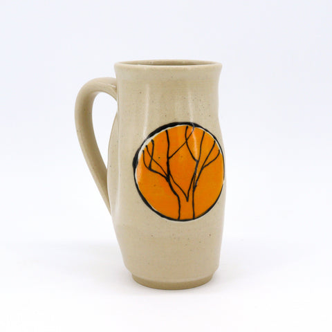 White Mugs with Trees Orange 1 - Arts and Heritage St. Albert