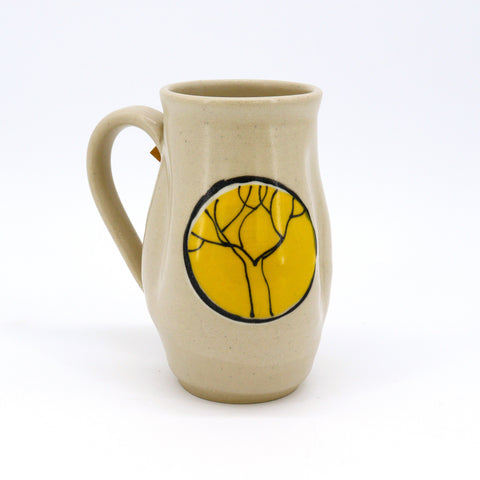 White Mugs with Trees Yellow 1 - Arts and Heritage St. Albert