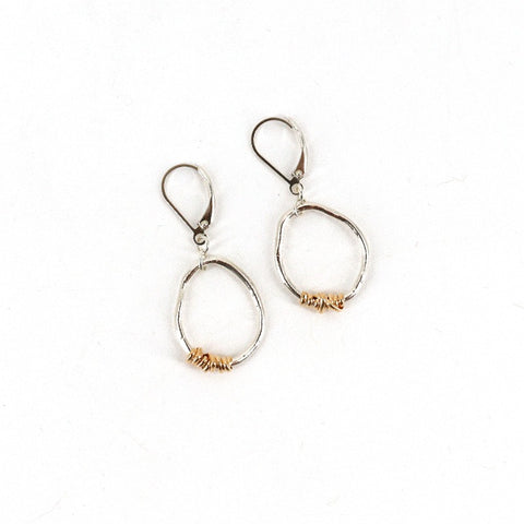 'HERA' Gold Wrapped Silver Hoop Earrings - Arts and Heritage St. Albert