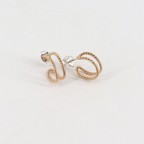 'Entwined' Gold Crescent Stud Earrings - Arts and Heritage St. Albert