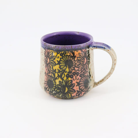 Speckled Mugs Florals and Purple - Arts and Heritage St. Albert