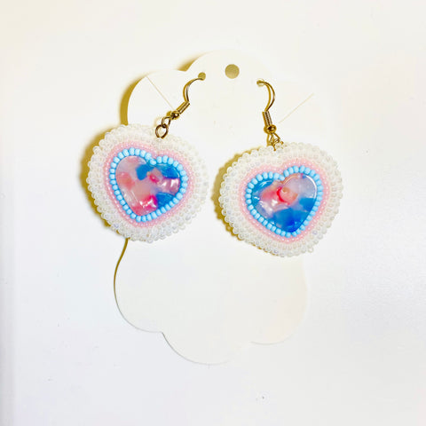 Beaded Heart Earrings - Arts and Heritage St. Albert