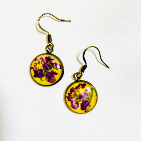 Pressed Flower Earrings 16mm - Arts and Heritage St. Albert