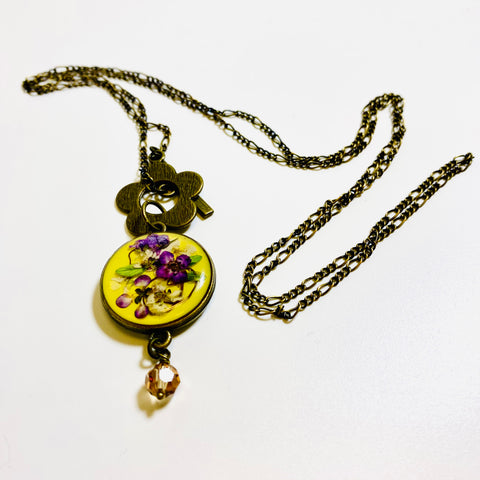 Single Pendant Pressed Flower Necklace - Arts and Heritage St. Albert