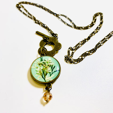 Single Pendant Pressed Flower Necklace - Arts and Heritage St. Albert