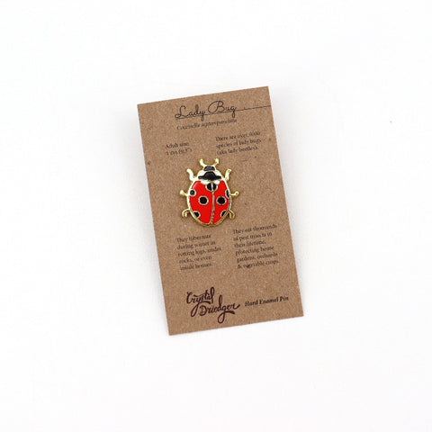 Gold Plated Enamel Pin Ladybug - Arts and Heritage St. Albert