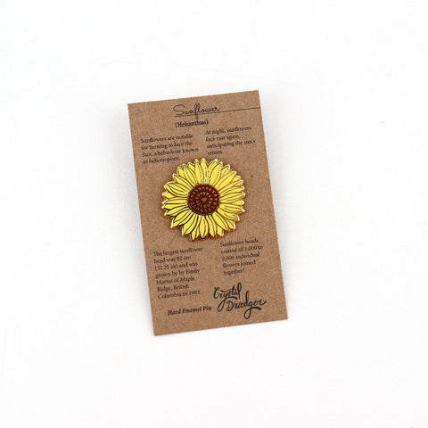 Gold Plated Enamel Pin Sunflower - Arts and Heritage St. Albert