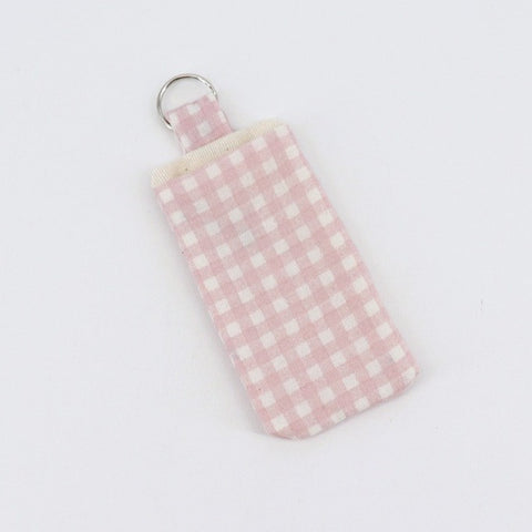 Handsewn Lip Balm Holder Pink Gingham - Arts and Heritage St. Albert