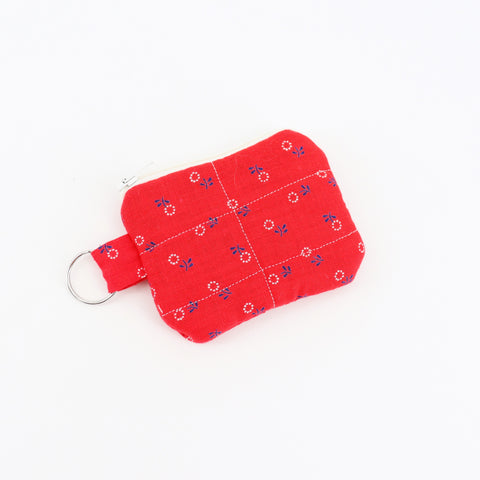 Handsewn Keychain Pouch Red (mini) - Arts and Heritage St. Albert