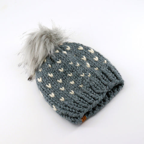 Hand Knit Toddler Toque Grey - Arts and Heritage St. Albert