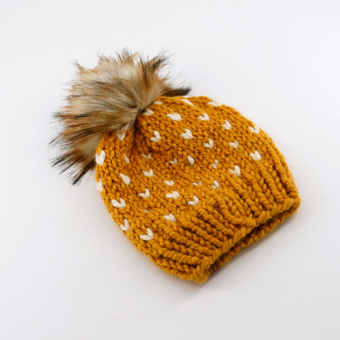 Hand Knit Toddler Toque Yellow - Arts and Heritage St. Albert