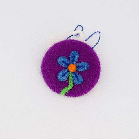 Flat Felted Flower Ornaments