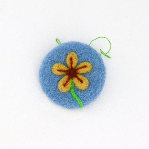 Flat Felted Flower Ornaments