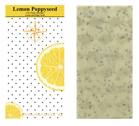 Lemon Poppy Seed Artisanal Chocolate Bar - Arts and Heritage St. Albert