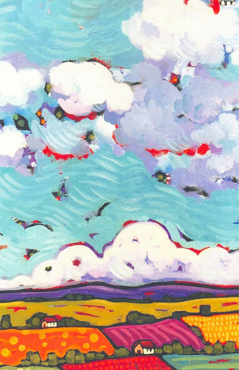 Pam Weber Art Post Cards Patchwork Fields & Clouds - Arts and Heritage St. Albert