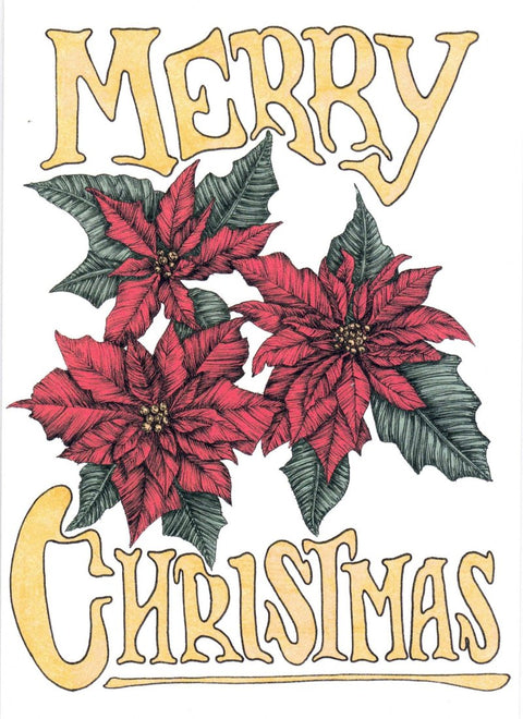 'Christmas' Art Cards by Snake Bite Creations Merry Christmas Poinsettia Art Card - Arts and Heritage St. Albert