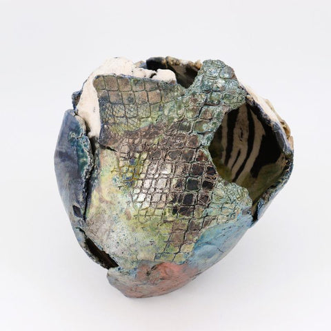 'Reptile' Sculptural Raku Vessel - Arts and Heritage St. Albert