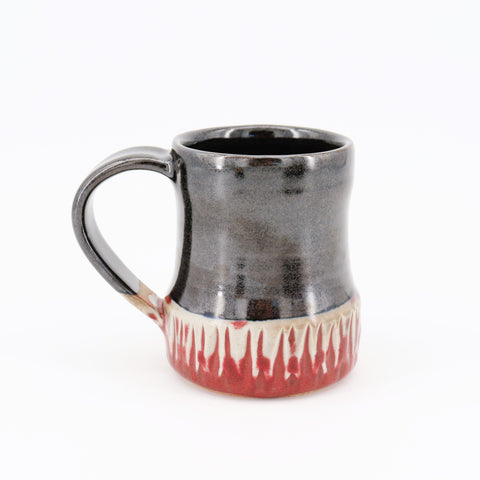 Handmade Mug with Carved Decoration Black & Red Mug - Arts and Heritage St. Albert