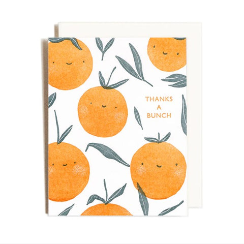 Letterpress Printed Thank You Cards Thank You Oranges - Arts and Heritage St. Albert