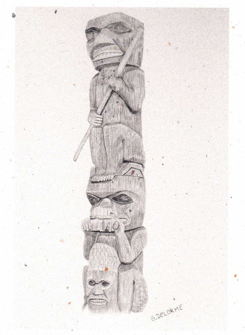 'Totem' Art Cards By Gerald Delorme Totem 1 - Arts and Heritage St. Albert