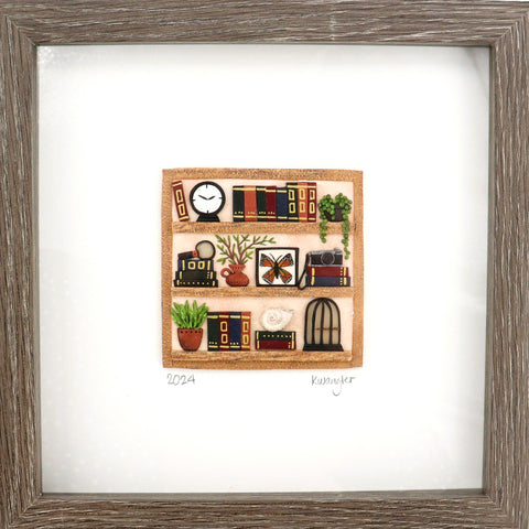 Framed Bookshelf Scene Vintage Science - Arts and Heritage St. Albert