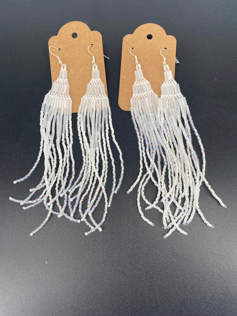 Long Fringe Beaded Earrings - Arts and Heritage St. Albert