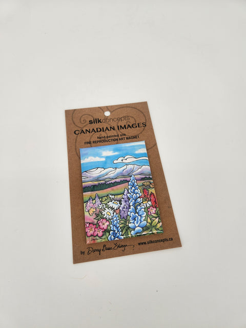 Silk Concepts Magnet Wildflowers Mountains - Arts and Heritage St. Albert