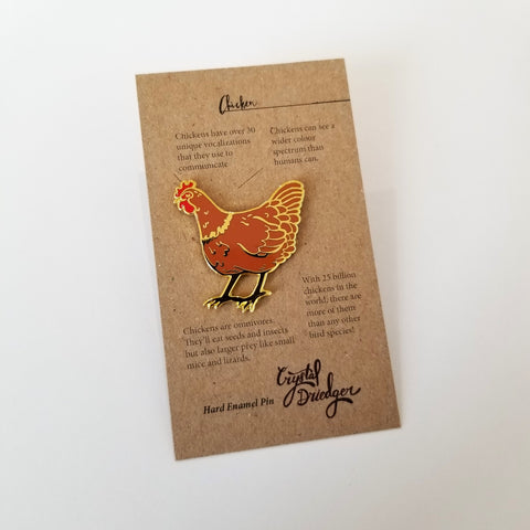 Gold Plated Enamel Pin Brown Chicken - Arts and Heritage St. Albert