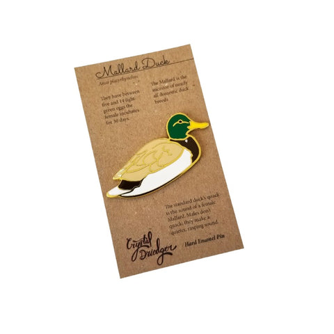 Gold Plated Enamel Pin Mallard Duck - Arts and Heritage St. Albert