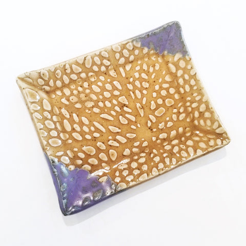 Medium Ceramic Soap Dish Purple Corners 8 - Arts and Heritage St. Albert