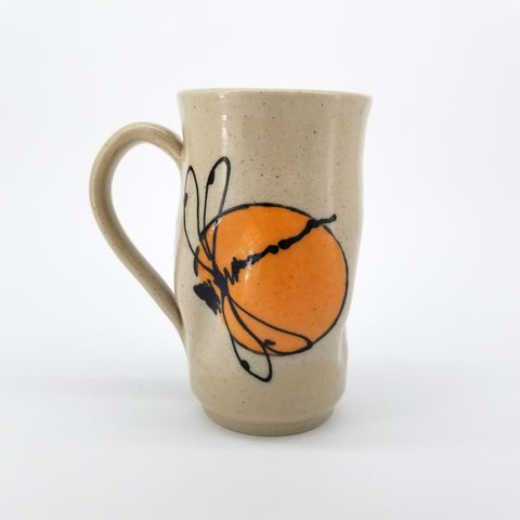 Colourful Handmade Mugs with Dragonfly Decoration Orange - Arts and Heritage St. Albert