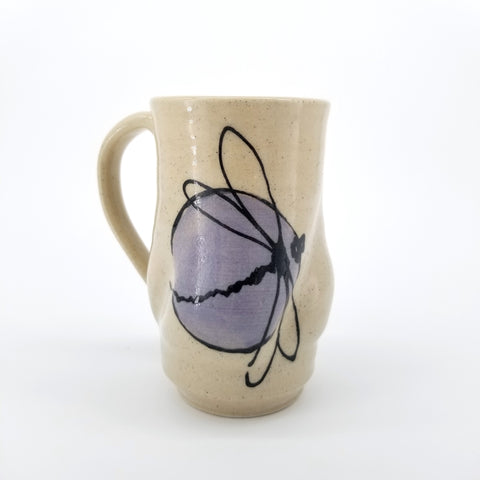 Colourful Handmade Mugs with Dragonfly Decoration Light Purple - Arts and Heritage St. Albert