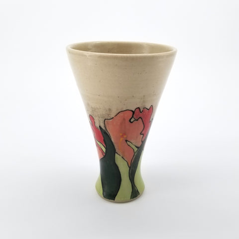 Floral Wine Goblets Coral Iris - Arts and Heritage St. Albert