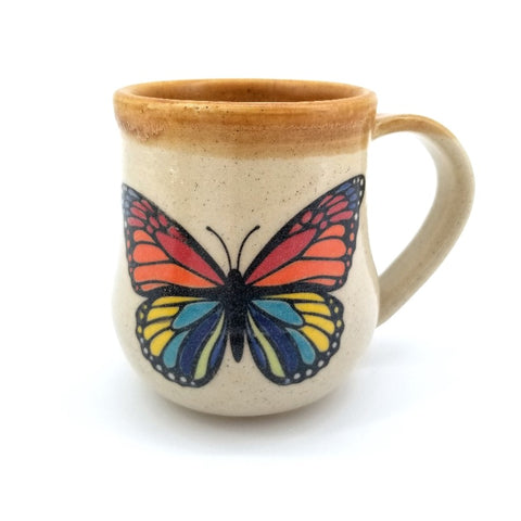 Butterfly Mug Butterfly Mug with Brown Rim - Arts and Heritage St. Albert