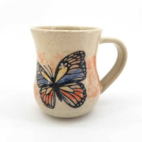 Butterfly Mug Butterfly on Patterned Mug - Arts and Heritage St. Albert