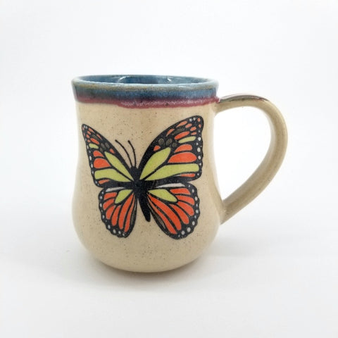 Butterfly Mug Butterfly Mug with Blue Rim - Arts and Heritage St. Albert