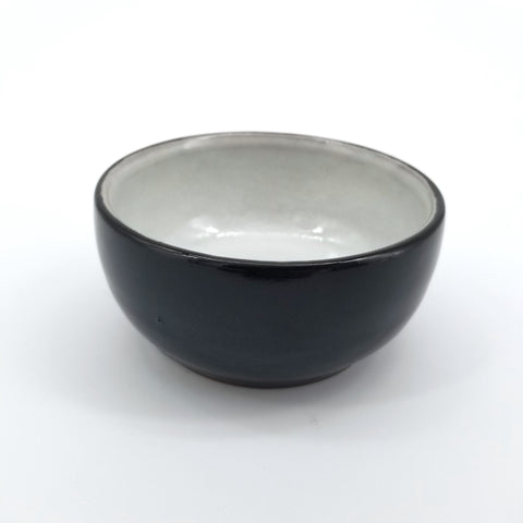 Small Ceramic Bowl Black Bowl with White Liner - Arts and Heritage St. Albert