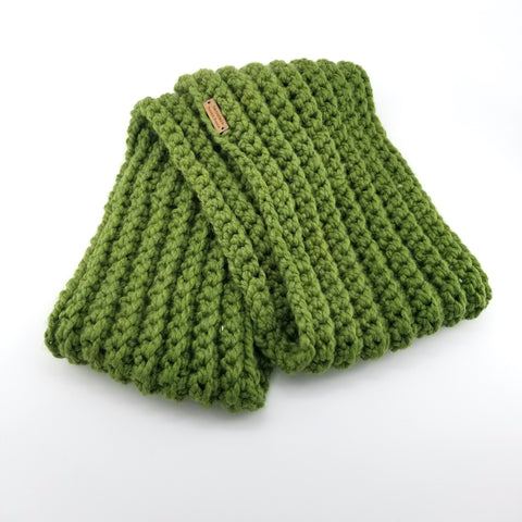 Handmade Crocheted Infinity Scarf Green - Arts and Heritage St. Albert