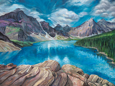 "Landscape Series" Art Print by Crystal Driedger A Breeze on Moraine Lake - Arts and Heritage St. Albert