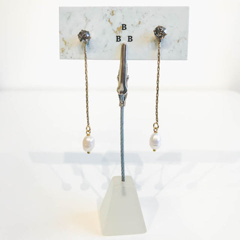 'Two Way Drops' 2 in 1 Hanging Earring With Pearl - Arts and Heritage St. Albert