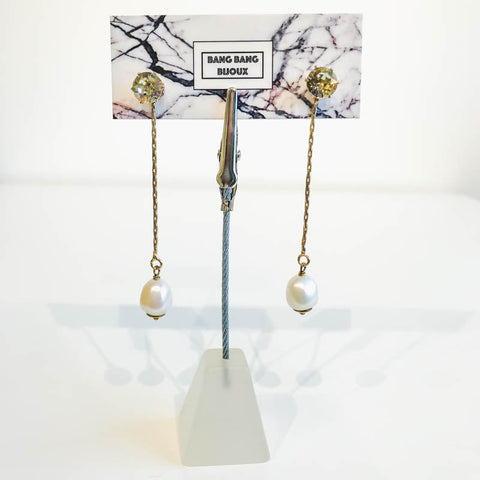 'Two Way Drops' 2 in 1 Hanging Earring With Pearl - Arts and Heritage St. Albert