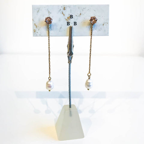 'Two Way Drops' 2 in 1 Hanging Earring With Pearl - Arts and Heritage St. Albert