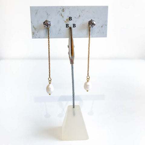 'Two Way Drops' 2 in 1 Hanging Earring With Pearl - Arts and Heritage St. Albert