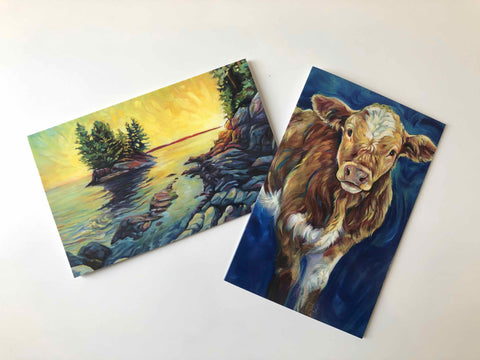 "Cow Series" Art Cards by Crystal Driedger - Arts and Heritage St. Albert