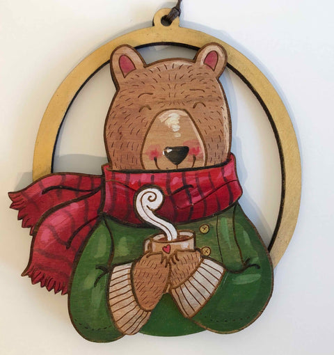 Hand painted, laser cut ornament - Arts and Heritage St. Albert