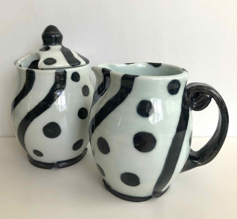 Black & White Cream & Sugar Set - Arts and Heritage St. Albert