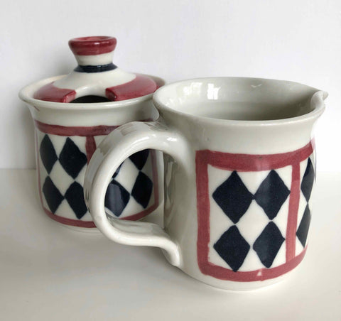 Checkers Cream and Sugar Set - Arts and Heritage St. Albert