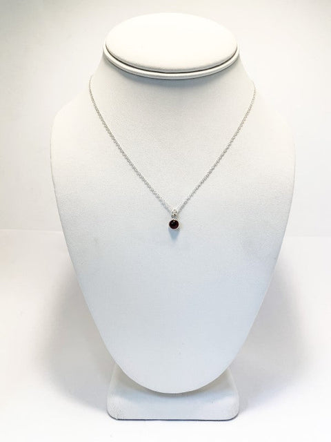 Itty Bitty Luna Moonstone, Labradorite and Garnet Charm Necklace Garnet - Arts and Heritage St. Albert