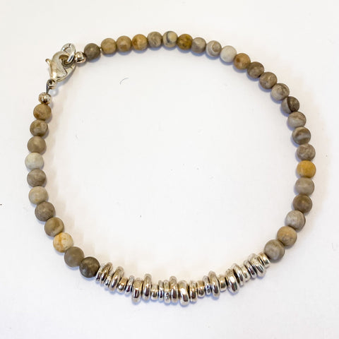 Jasper & Silver Leaf Bracelet - Arts and Heritage St. Albert